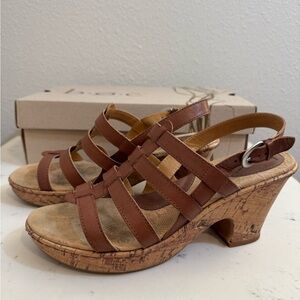 B.O.C Brown Strappy Wedge Sandals